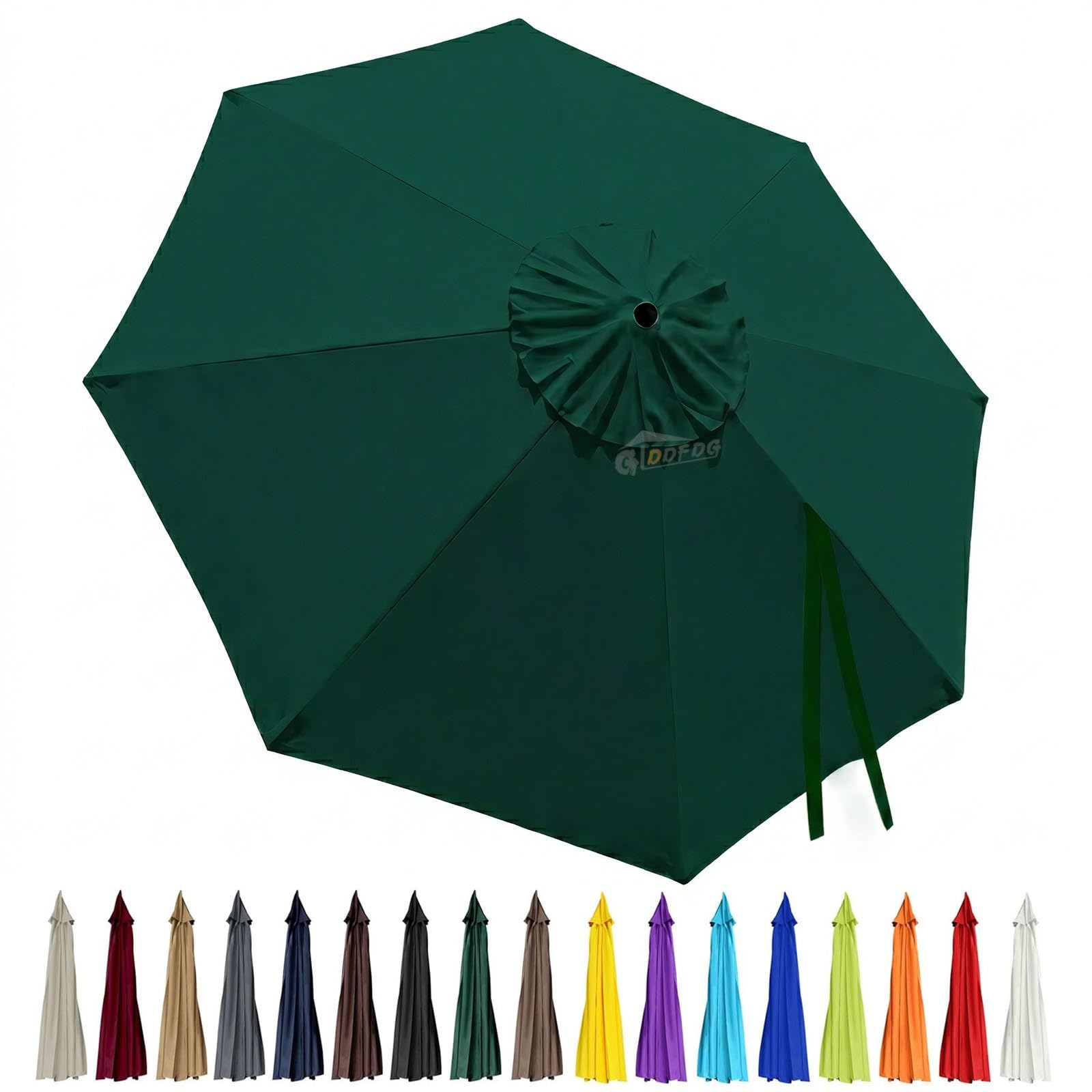 GLDDFDG 10ft Patio Umbrella Replacement Canopy 8 Ribs, Waterproof & Fade Resistant Market Umbrella Cover, Thickened Polyester Fabric for Backyard, Garden and Pool (Canopy Only) (Green) : Patio, Lawn & Garden