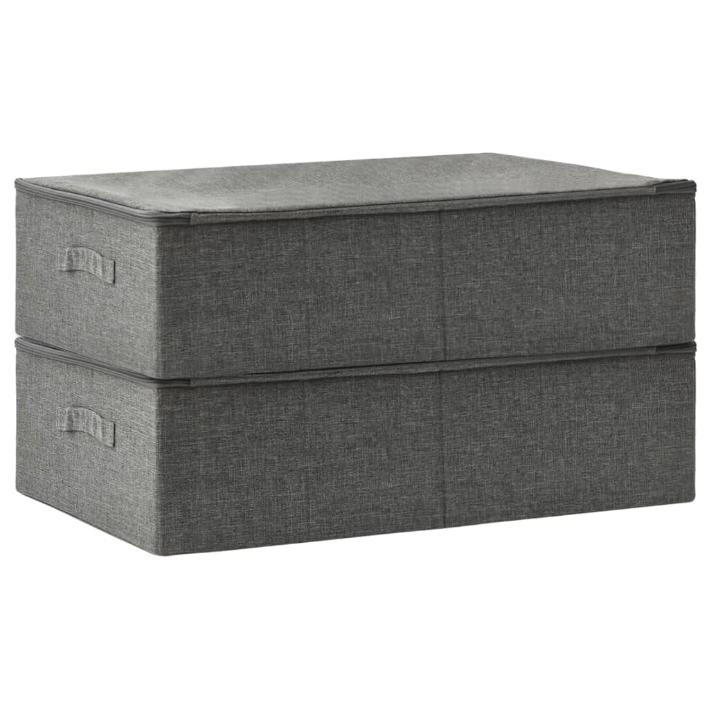 Aufbewahrungsboxen 2 Stk Stoff faltbar 70x40x18 cm Anthrazit Ordnungshelfer für Regal Schublade Büro Schlafzimmer platzsparend stapelbar Organizer Behälter