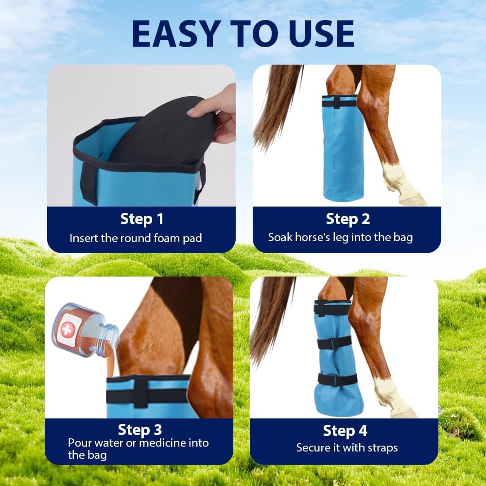 Bottes De Glace Pour Cheval – Protecteurs De Tendons Avec Sacs De Glace