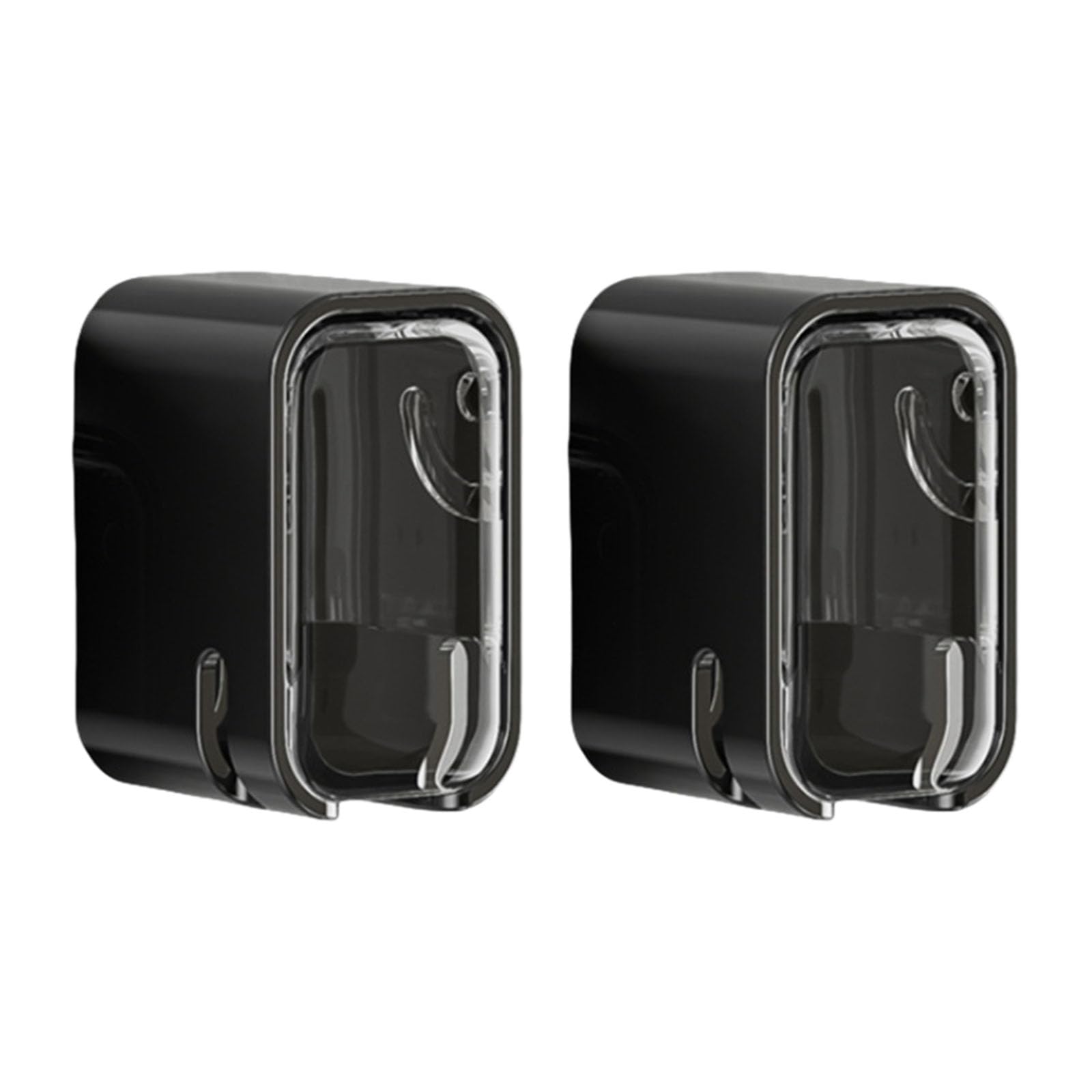 Tsophreniq Modern Toothbrush Holder Electric Toothbrushes Rack Set of 2 with Dustproof Cover for Household Bathroom Accessories Wall Mounted Toothbrush Stand
