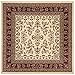 SAFAVIEH Lyndhurst Collection Area Rug - 6' Square, Ivory & Red, Traditional Oriental Design, Non-Shedding & Easy to Clean, Ideal for Living Room, Bedroom, Dining Space (LNH331A)