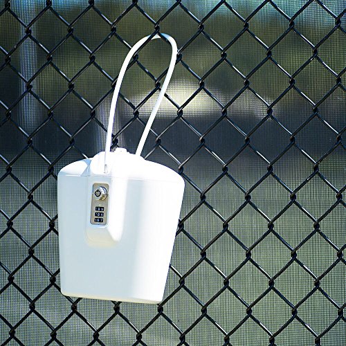 SAFEGO Portable Indoor/Outdoor Lock Box Safe with Key and Combination Access (White) - Thumbnail 4