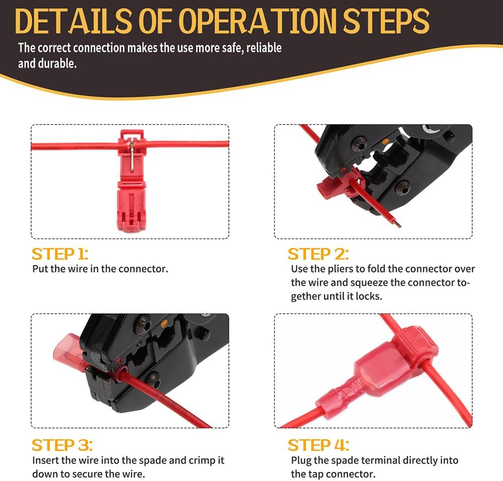 168pcs Quick Wire Lock Clip Snap Splice Lock Quick Terminal Electrical Cable Connectors T-Tap Crimp Ant clip Terminals Connector VUQLDHAYZ