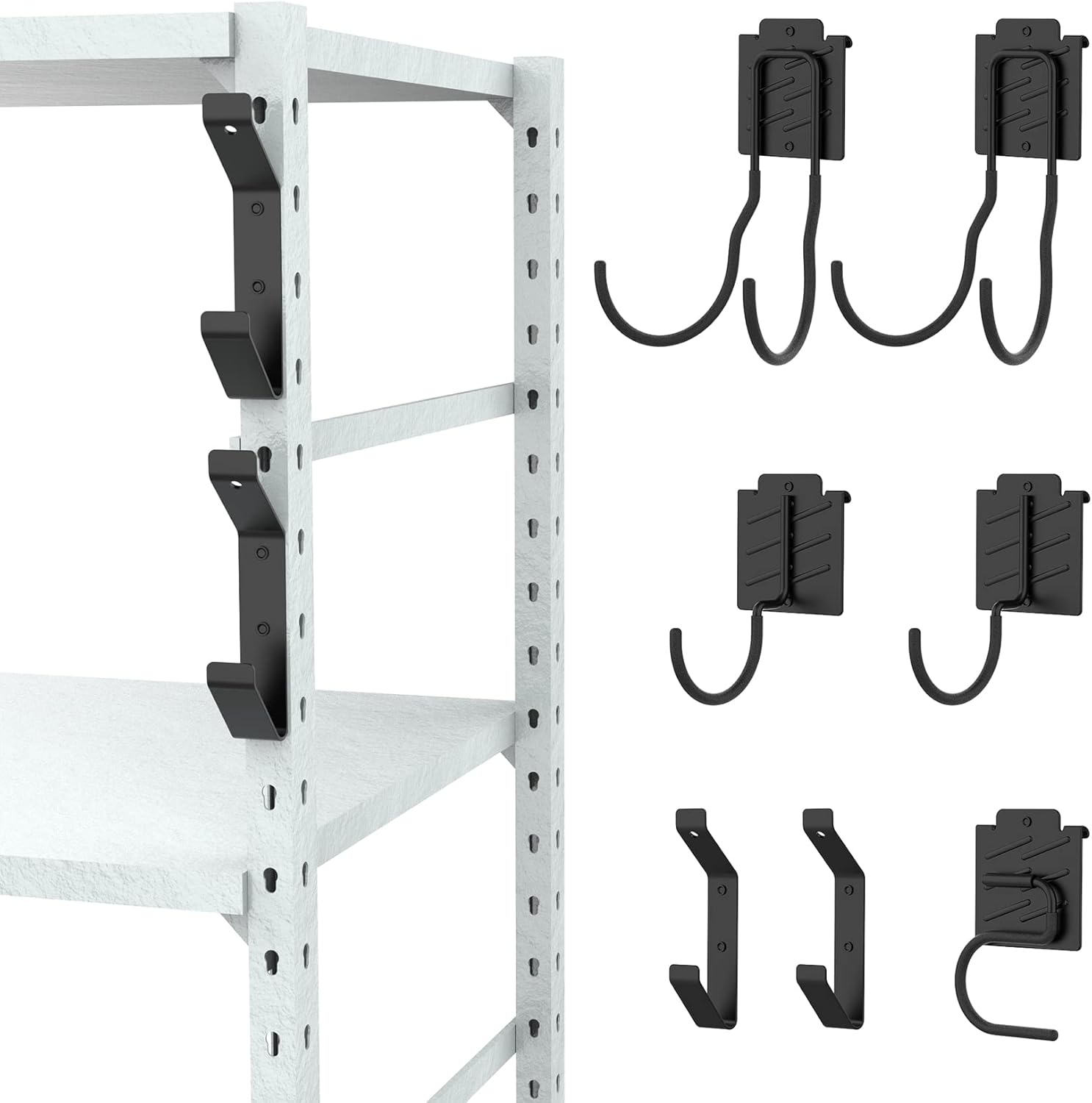 TORACK 7PCS Shelving Hooks for Keyhole Shelving Units, Metal Shelving