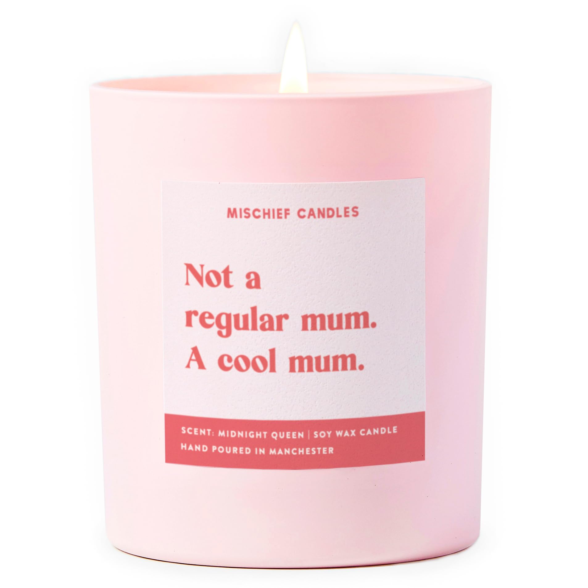 Mischief Candles Pink Funny New Baby Gift Pregnancy Mum Parenting Gifts Scented Soy Wax Candle (Not A Regular Mum Cool Mum)