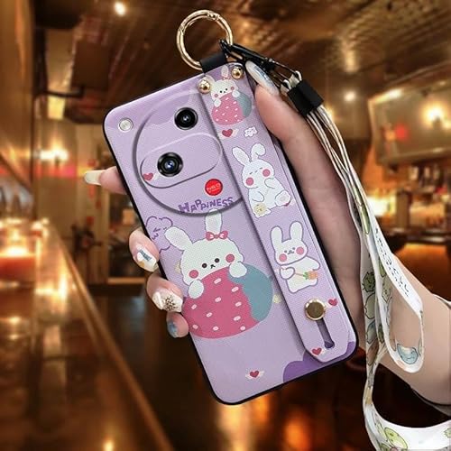 Phone Case Compatible with ZTE Nubia Focus2 5G, Ring Durable Design Cute Lanyard Shockproof Anti-dust Kickstand Phone Holder Sof