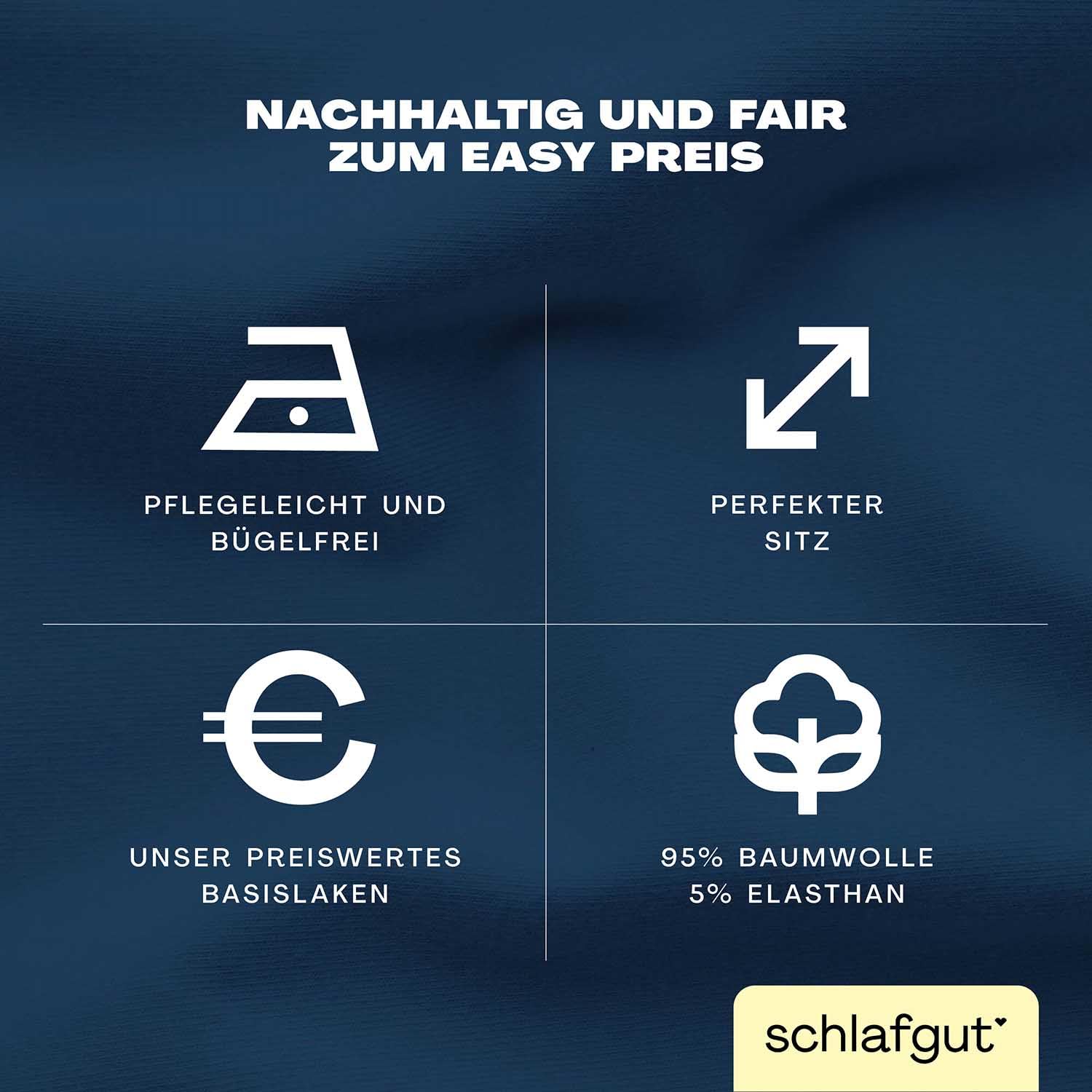Schlafgut Easy Jersey Elasthan Spannbettlaken 180x200 bis 200x220 Blue Deep, Spannbetttuch aus superweicher Baumwolle mit Elasthan