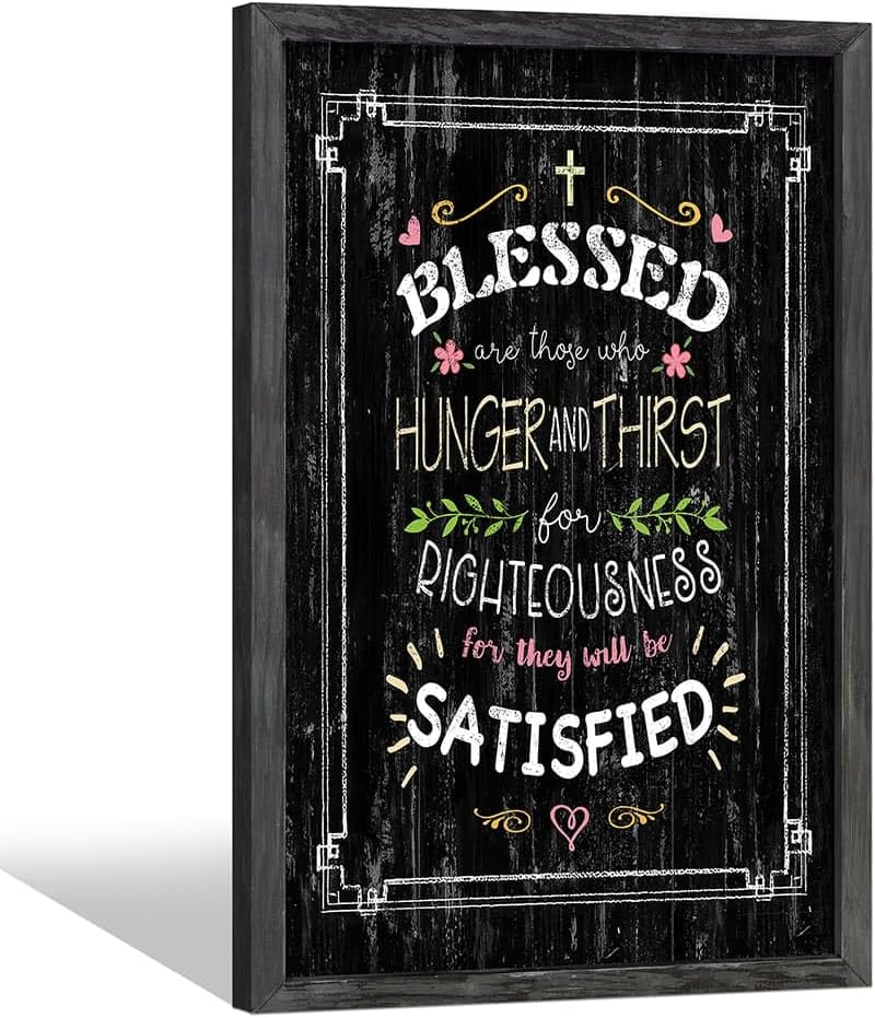 Farmhouse Family Wood Wall Decor: Rustic Home Sign Framed Art Picture Love Grows Best in Little Houses Inspirational Quote Print Artwork for Bedroom Living Room Kitchen Decorations