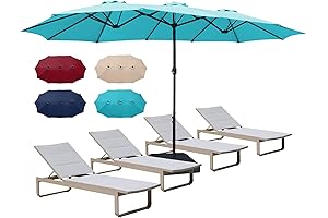 Bigroof Extra Large 15ft x 9ft Double-Sided Patio Umbrella with Crank and Base