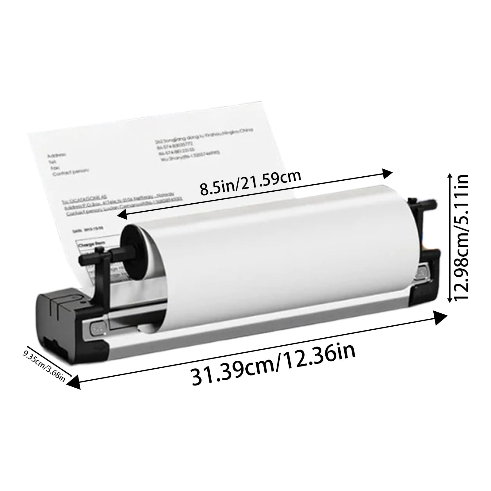 Supporto Per Stampante E 2 Rotoli Di Carta Termica, Accessori Per Stampanti Da Ufficio Portatile Per Viaggi, Casa E Ufficio, Supporto Per Stampante Mobile, Supporto Per Stampante