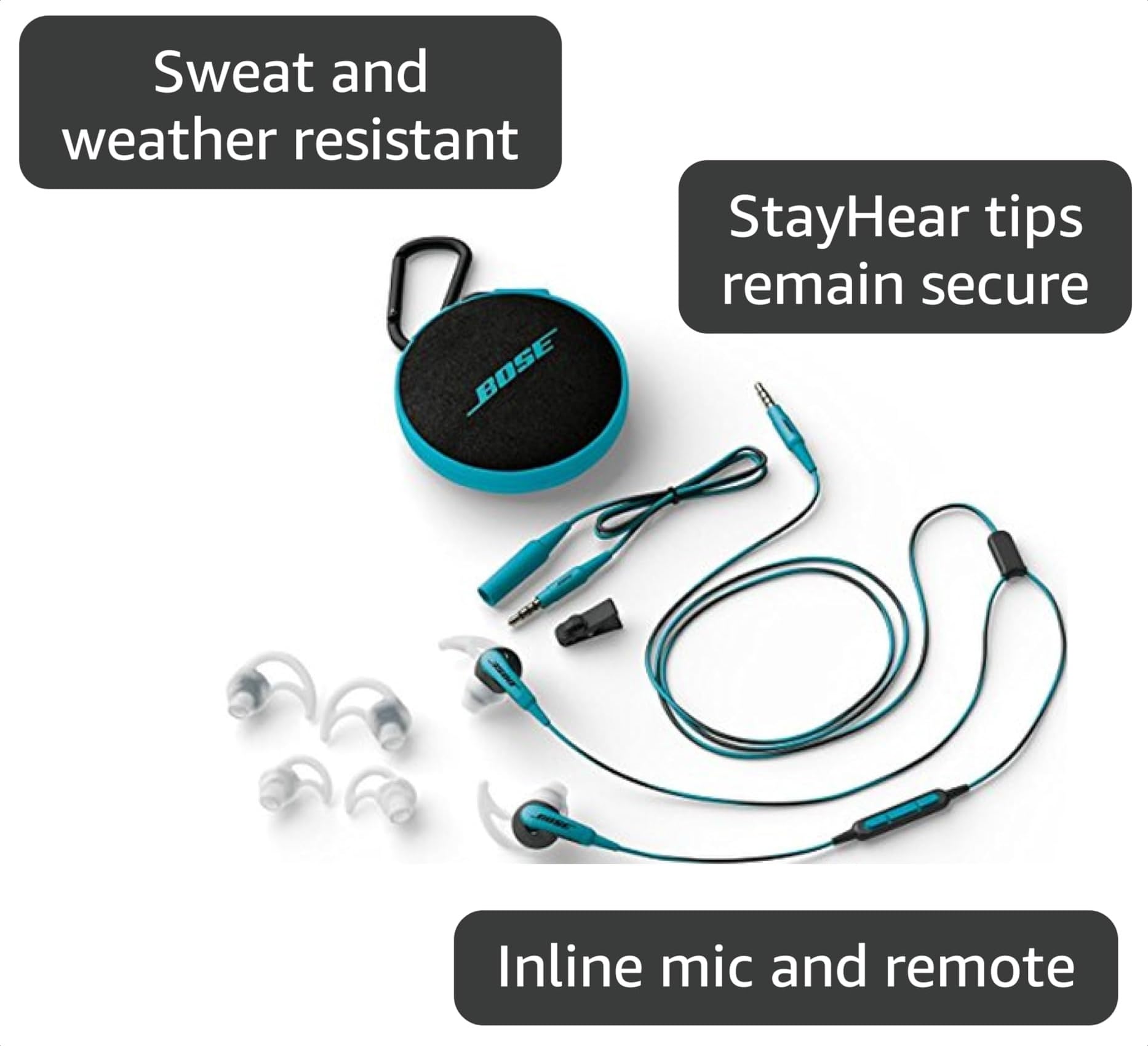 Amazon.com: Bose SoundSport in-Ear Headphones for iOS Models, Blue