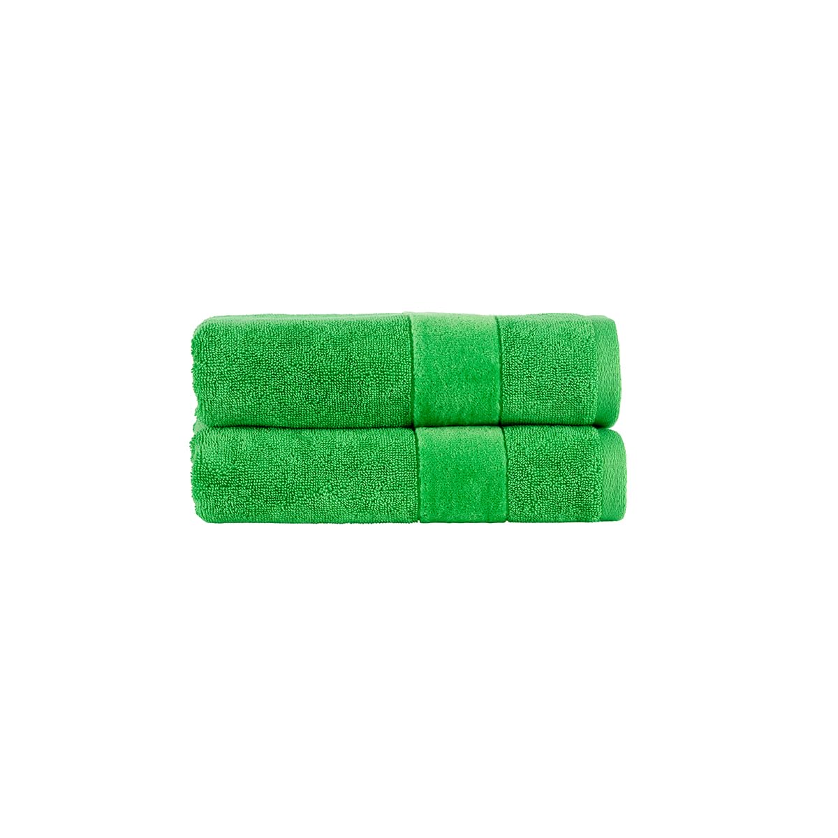 Christy Absinthe Prism Hand Towel Set | 2 Pieces | Vibrant Colours | 100% Turkish Cotton | Super Soft And Fluffy | Quick Dry | Green