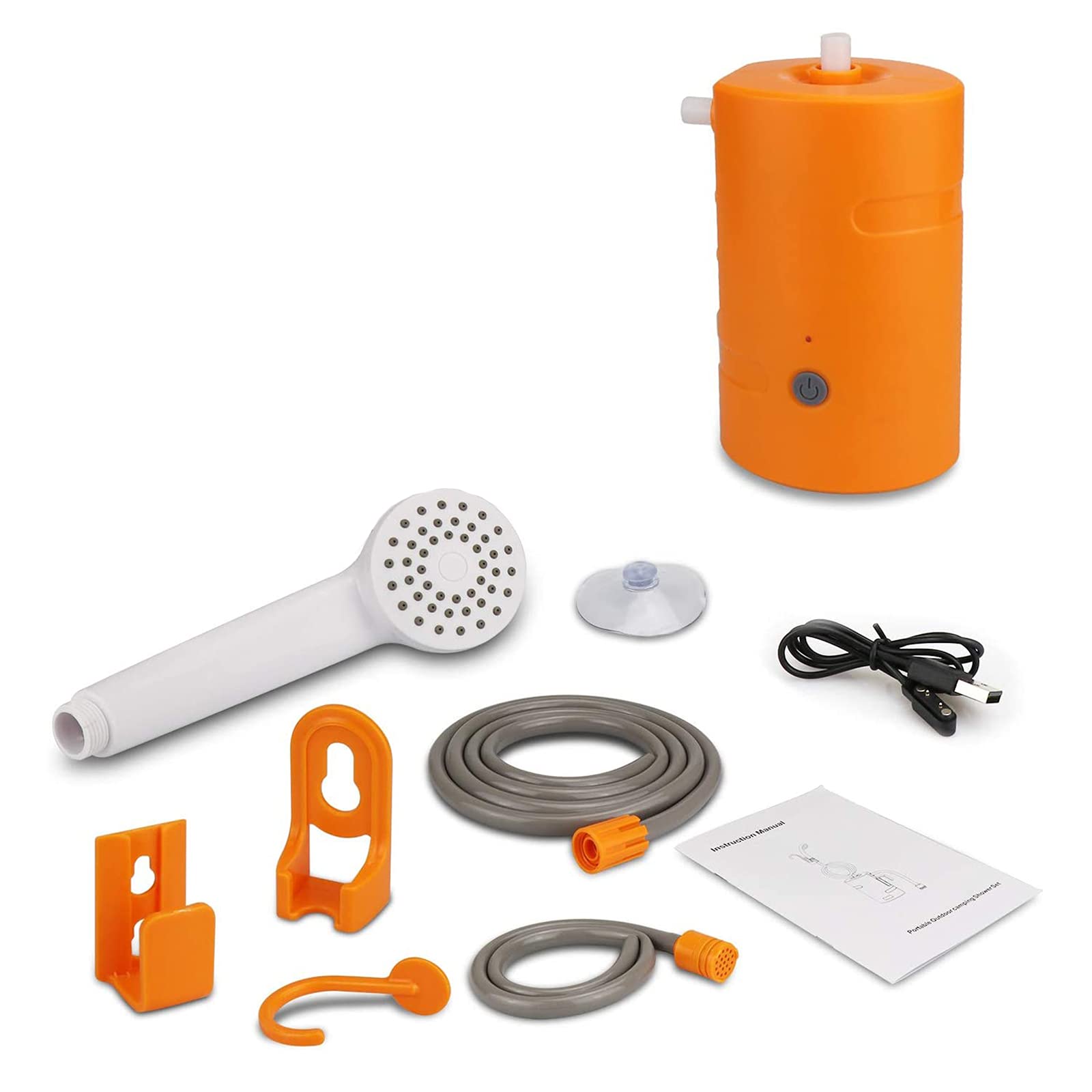 Pompa elettrica portatile per doccia per campeggio all'aperto lavaggio auto pulizia del cane, 4400 mAh alimentato a batteria USB ricaricabile, IPX7 impermeabile