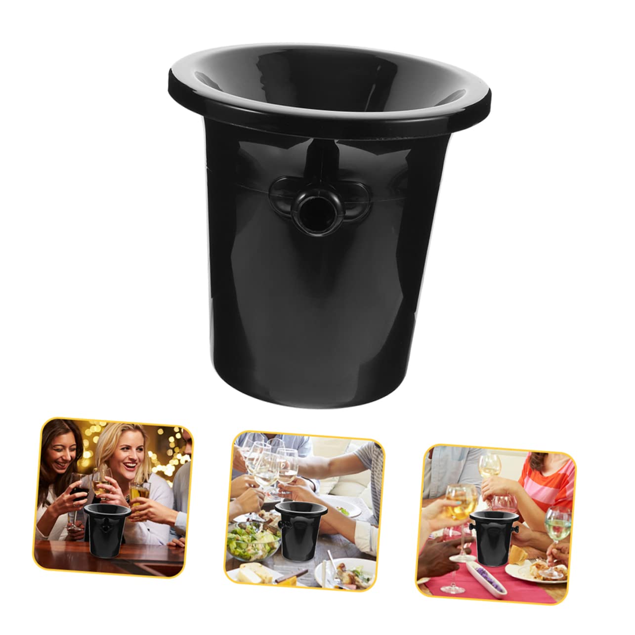 Garneck Secchiello Robusto in Plastica per Degustazione Vino Contenitore per Ghiaccio E Birra per Casa E Bar