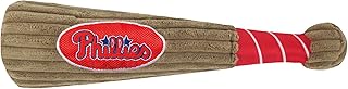 MLB PHILADELPHIA PHILLIES Baseball Bat Toy for DOGS & CATS. Soft Corduroy Plush with Inner SQUEAKER