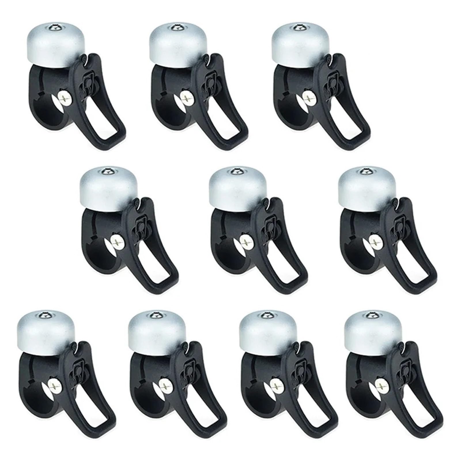 Lot de 10 sonnettes de trottinette électrique for Xiaomi, M365 Pro 1S, alarme de sécurité, anneau de klaxon avec fixation à dégagement rapide dispositif sonore pour scooter électrique | 10pc (sliver)