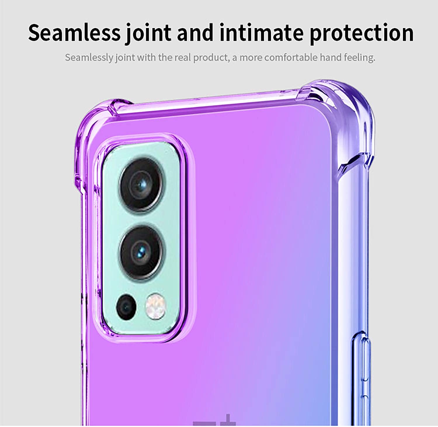 Silikon Hülle Für OnePlus Nord 2 5G – Transparent, Dünn, Stoßfest, Mit Farbverlauf