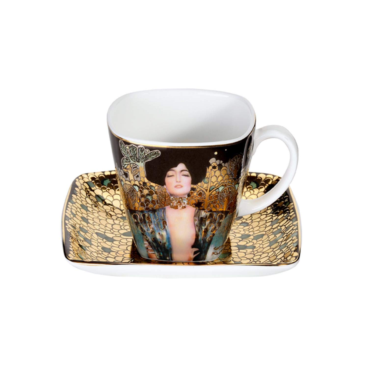 CREAFLOR HOME 2er Set Gustav Klimt Espressotassen Judith I + Die Erfüllung Goebel Porzellan