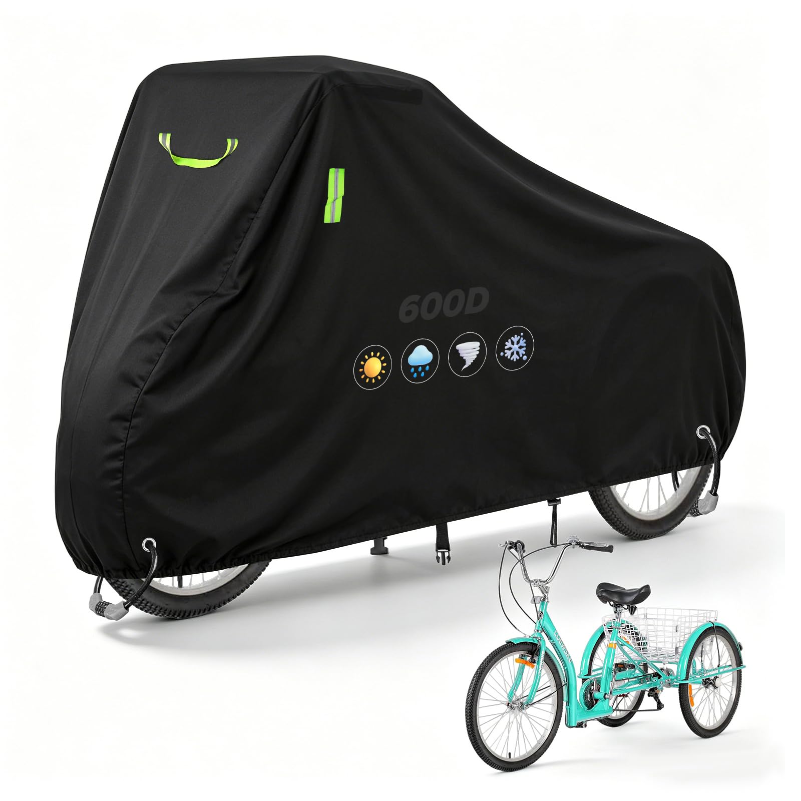 Housse tricycle adulte pour protéger votre vélo 3 roues dans le jardin