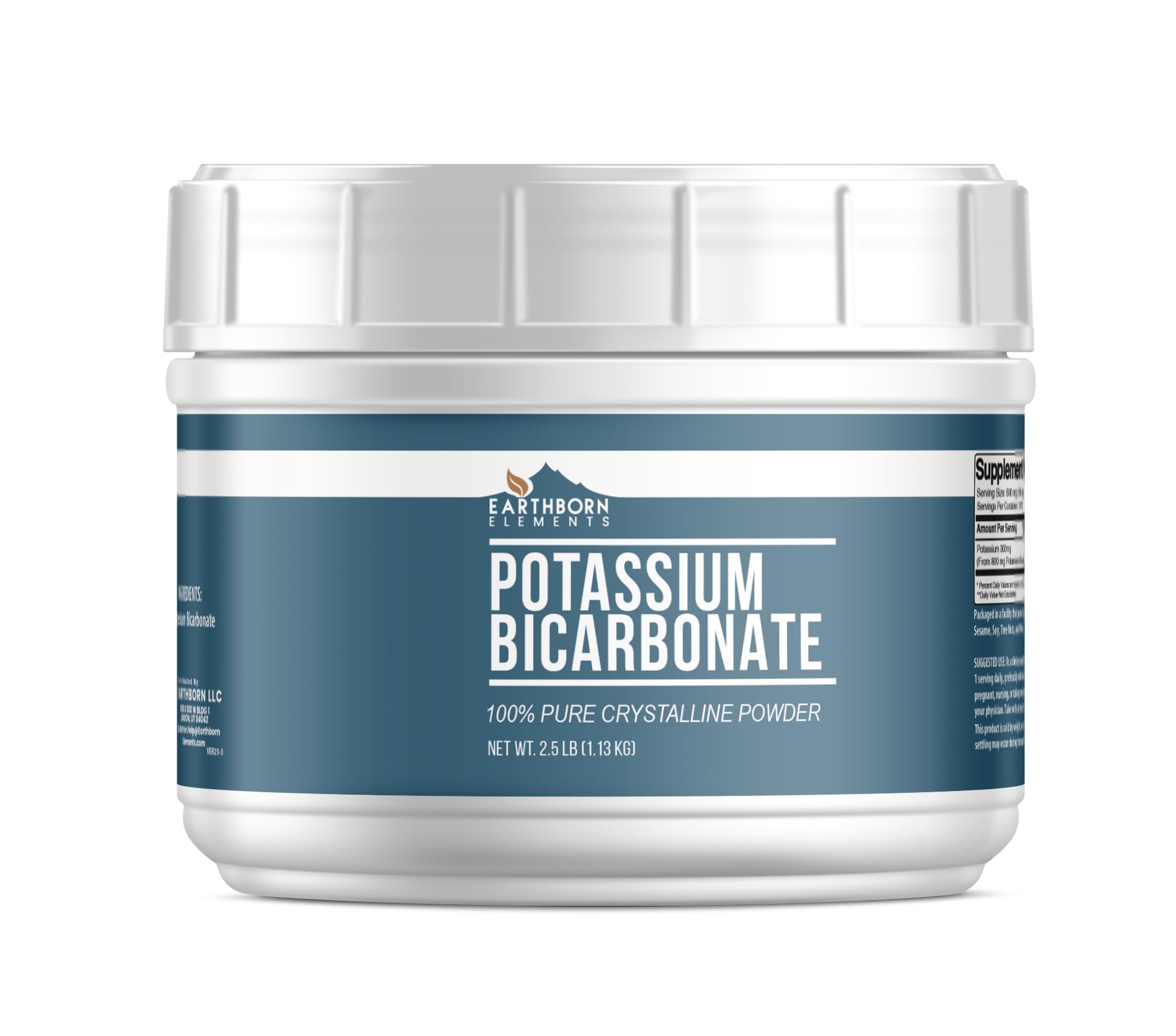 Earthborn Elements Potassium Bicarbonate (2.5 lb), Mess-Free Tub, Pure & Undiluted