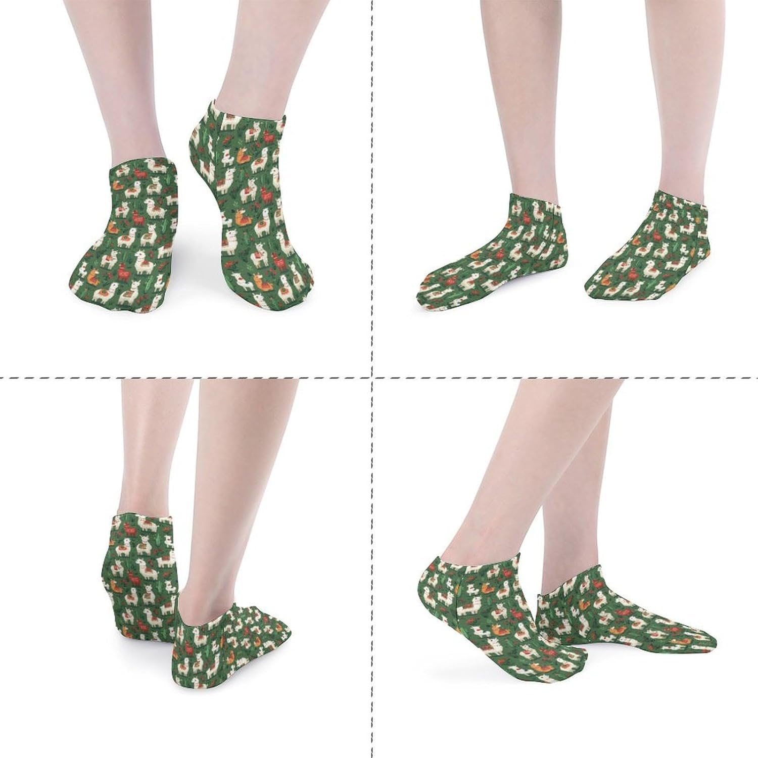 Llama Alpaca And Cactus Ankle Socks for Men Women Low Cut Crew Sock Casual Sports Clothing