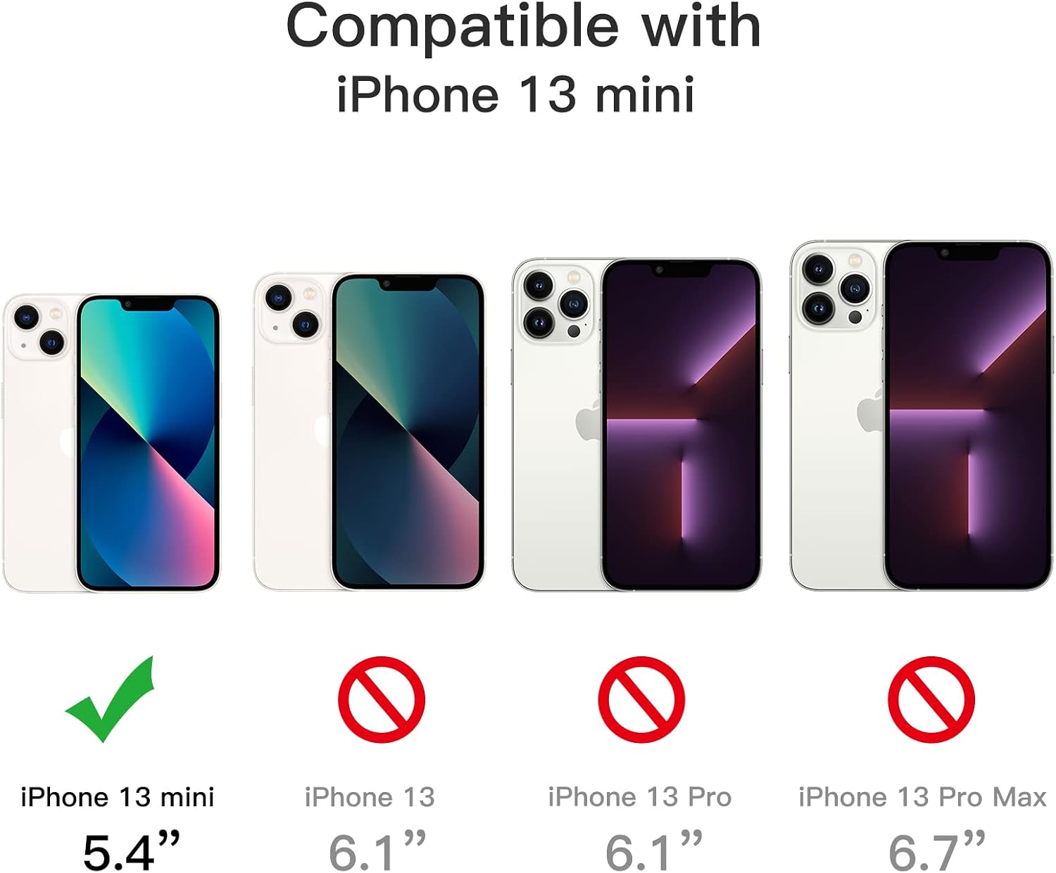 JETech 3 in 1 Case for iPhone 13 Mini 5.4-Inch, with 2-Pack Screen Protector and 2-Pack Camera Lens Protector, Full Coverage Tempered Glass Film, Shockproof Bumper Phone Cover (Navy)