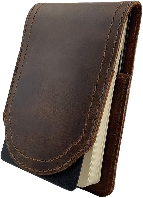 Hide & Drink, Journal Cover for Hard Cover Moleskine Pocket Size (3.5 x 5.5 in.) Classic Notebook (Notebook NOT Included), Full Grain Leather, Handmade, Bourbon Brown