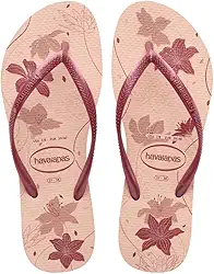 Chinelo Havaianas Slim Organic Preto Rosa
