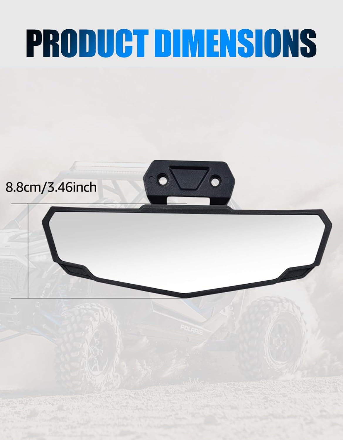 A & UTV PRO Center Rear View Mirror for 2016-2024 Can-Am Defender MAX Polaris Ranger 570 900 1000 Crew Accessories, Adjustable High-Definition Break Away Convex Rear Mirror