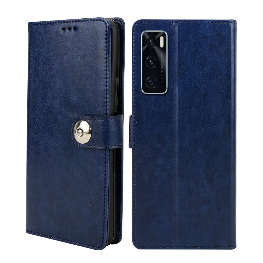 Winkel Premium Vegan Leather Magnetic Loop Flip Mobile Cover Case|Kickstand & Card Holder|360 Degree Grip Protection| Wallet Type with Magnetic Closure for Vivo V20 SE-(Blue Color) (B09VHFKLJQ) Amazon Price History, Amazon Price Tracker