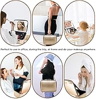 Vista 6 de Estuche organizador de maquillaje con espejo iluminado extraíble, 3 escenarios de color, brillo ajustable, bolsa de viaje para cosméticos, divisores