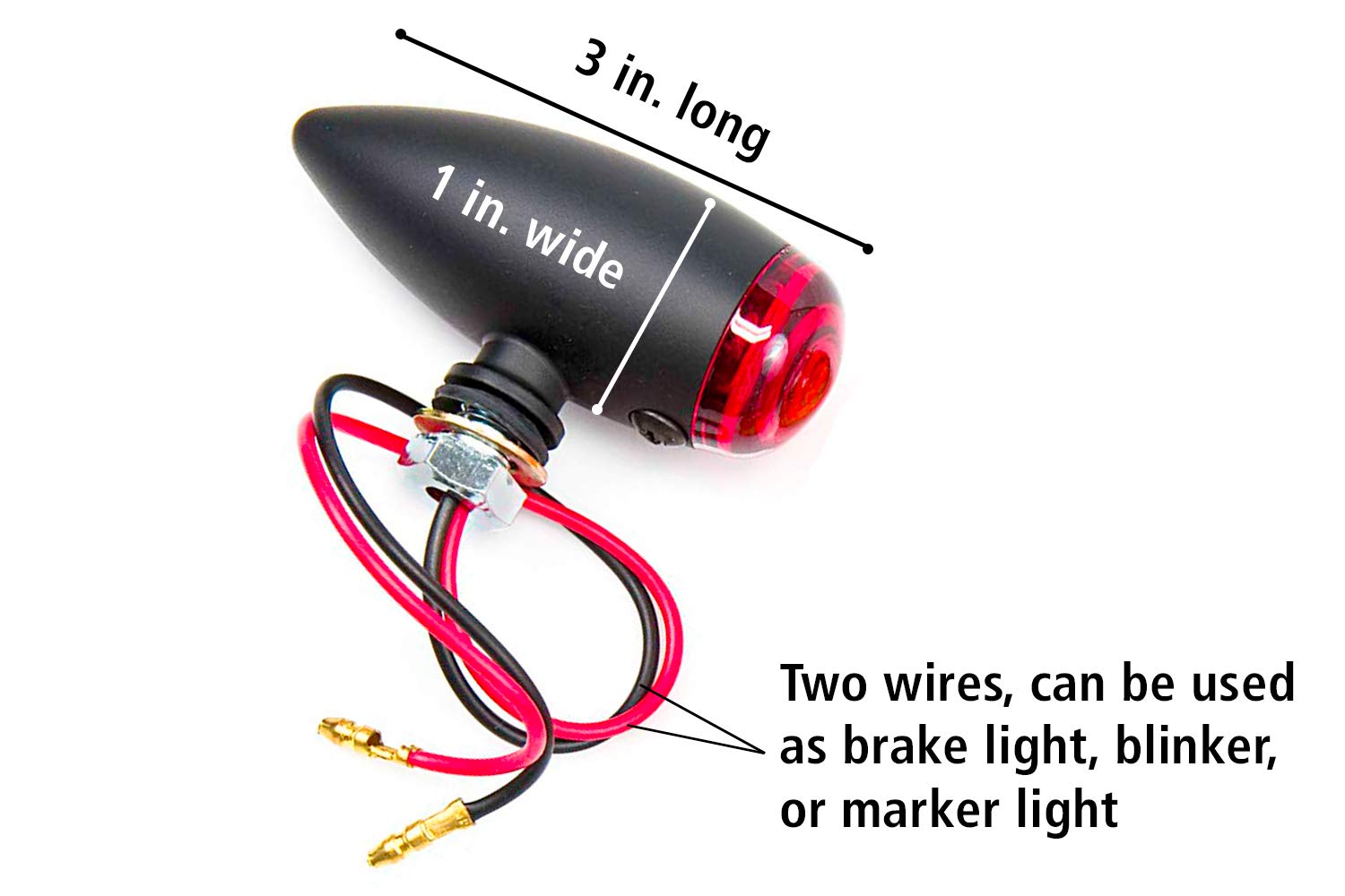 Raider 31-7700 Smooth Housing Motorcycle Bullet Light Set-Black