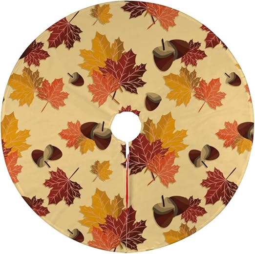 Christmas Tree Skirt, Autumn Xmas Tree Mat for Farmhouse New Year Festive Holiday Party Decorations Indoor Outdoor 36" inch