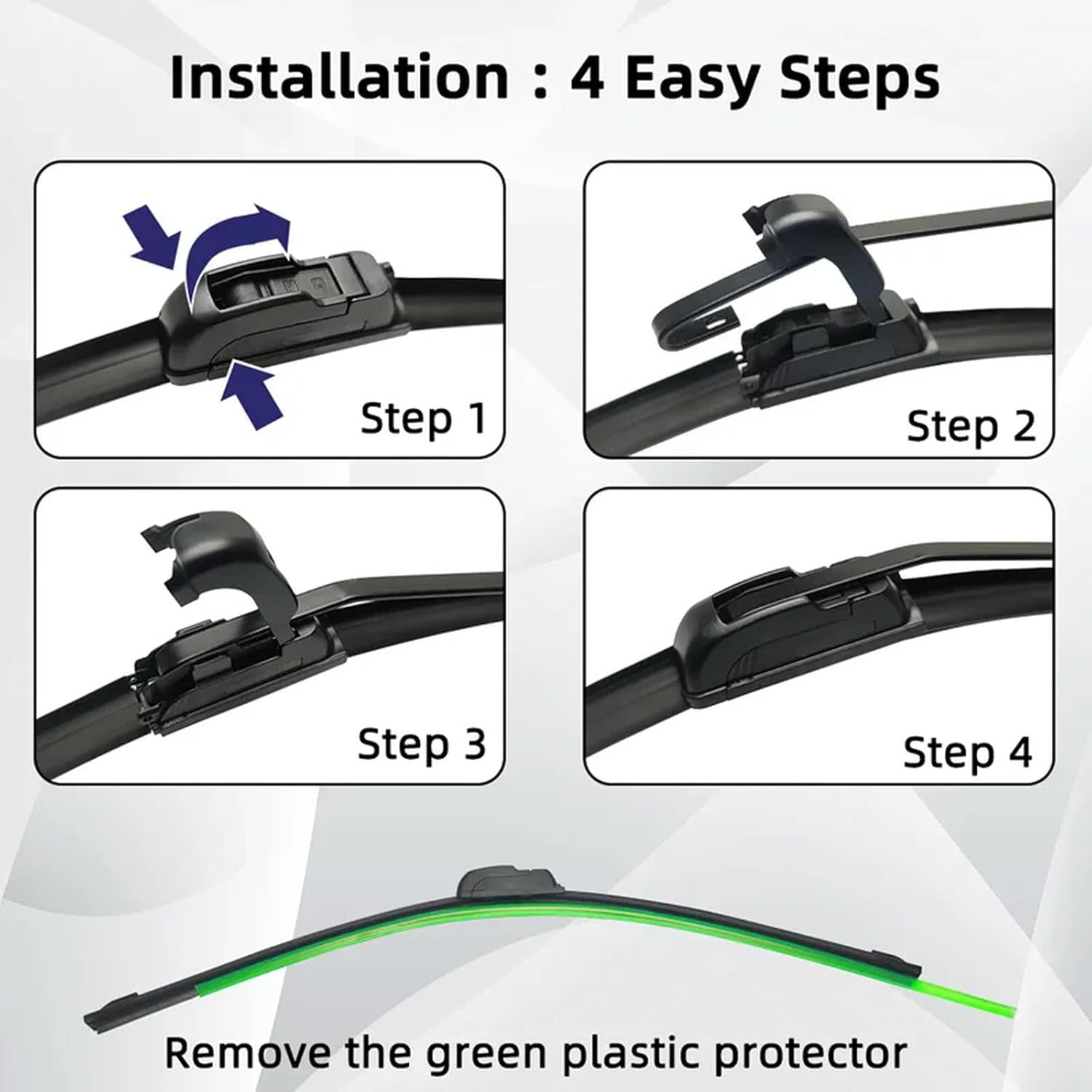 Car Wiper Front Rear Wiper Blades Set Kit Windshield Windscreen Window 26"+18"+9" for Hyundai Veloster MK1 2012-2018