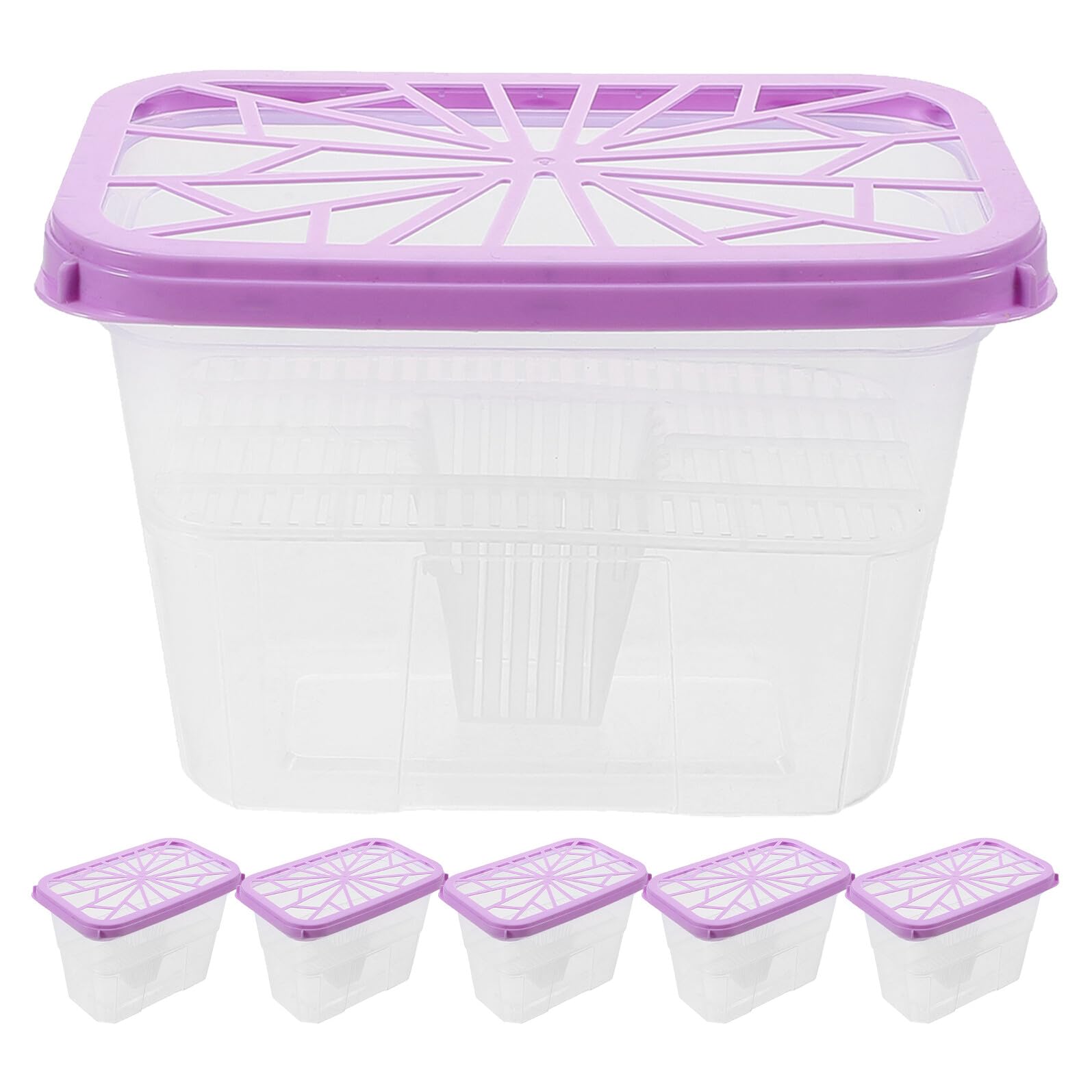 Déshumidificateur rechargeable plastique vide, lot de 6 boîtes absorbeurs d'humidité BESTYASH