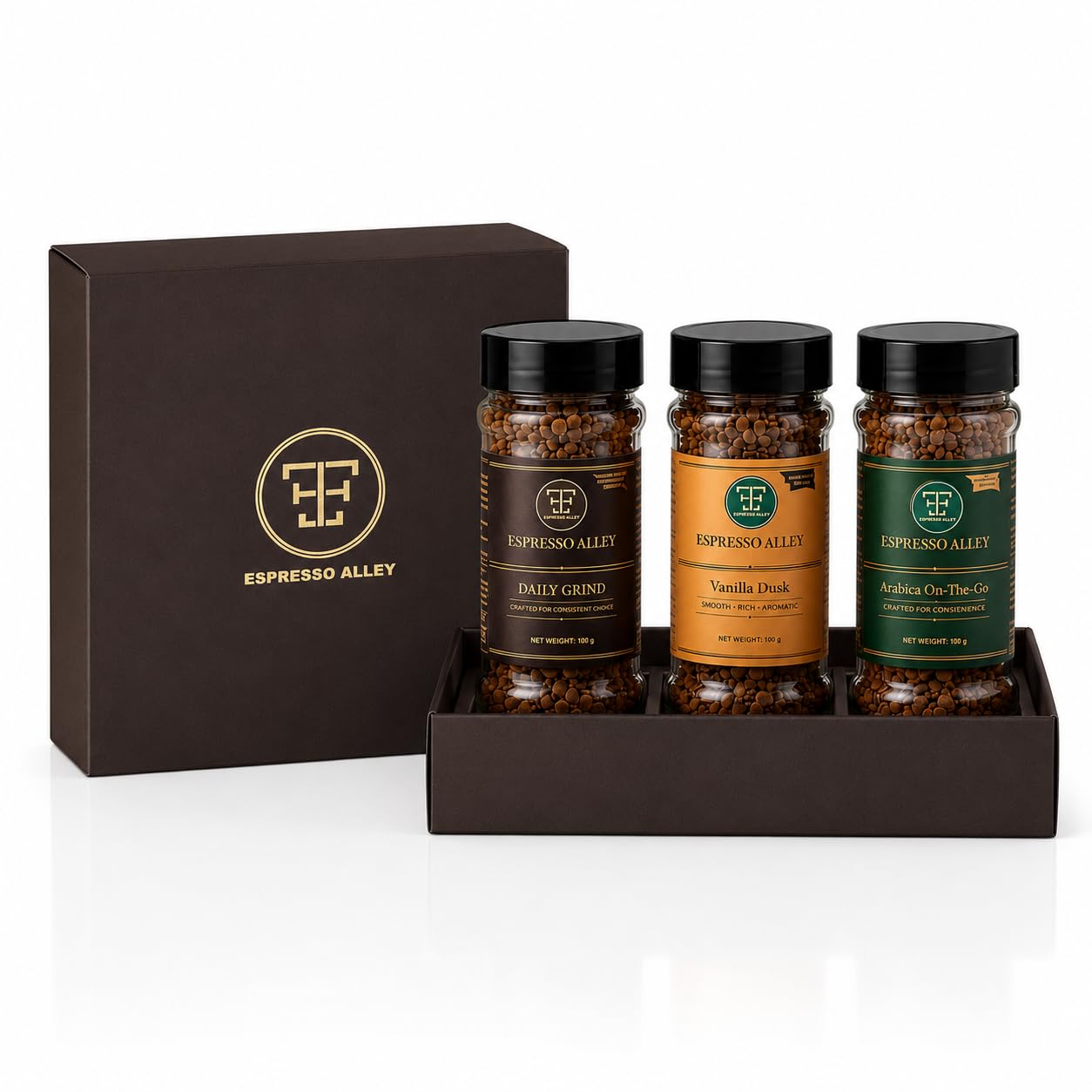 ESPRESSO ALLEY Ground Coffee Gift Set | Vanilla Dusk, Arabica & Daily Grind Premium Ground Coffee | Gourmet Coffee Gift Box | Coffee Hamper for Men & Women-image-11