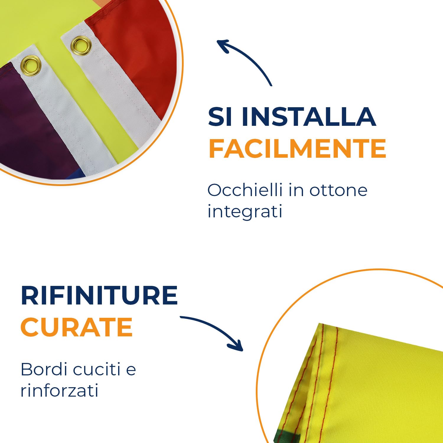 BANDIERA ARCOBALENO 90x60cm - BANDIERA GAY - RAINBOW FLAG 60 x 90 cm - AZ FLAG