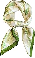 Saiusloa Women's Silky Square Neck Scarf - Lightweight Head Bandana Hair Wrap Fashion Accessory 27.5x27.5 Inch