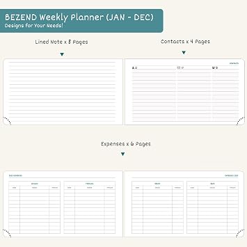 BEZEND Pocket Planner 2026 Weekly and Monthly (6 x 3.75) Small Calendar Book with Daily Vertical Timeslot (Jan-Dec), Equal Space Even Weekend, Work Home Women, PU Leather Hardcover - Prussian Blue