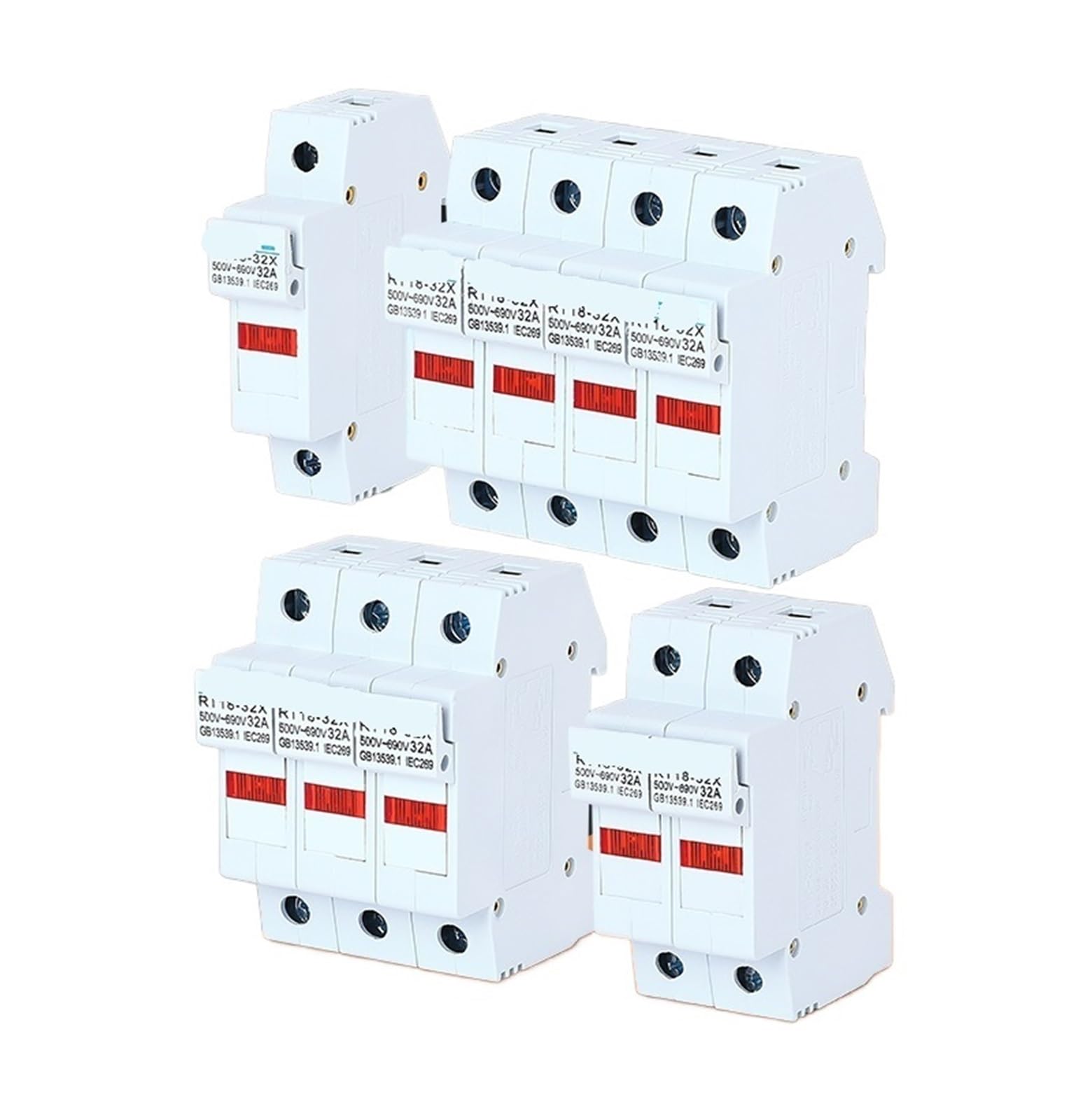 Base de fusible RT18-63X 1P32A portafusibles de carril DIN 10X38