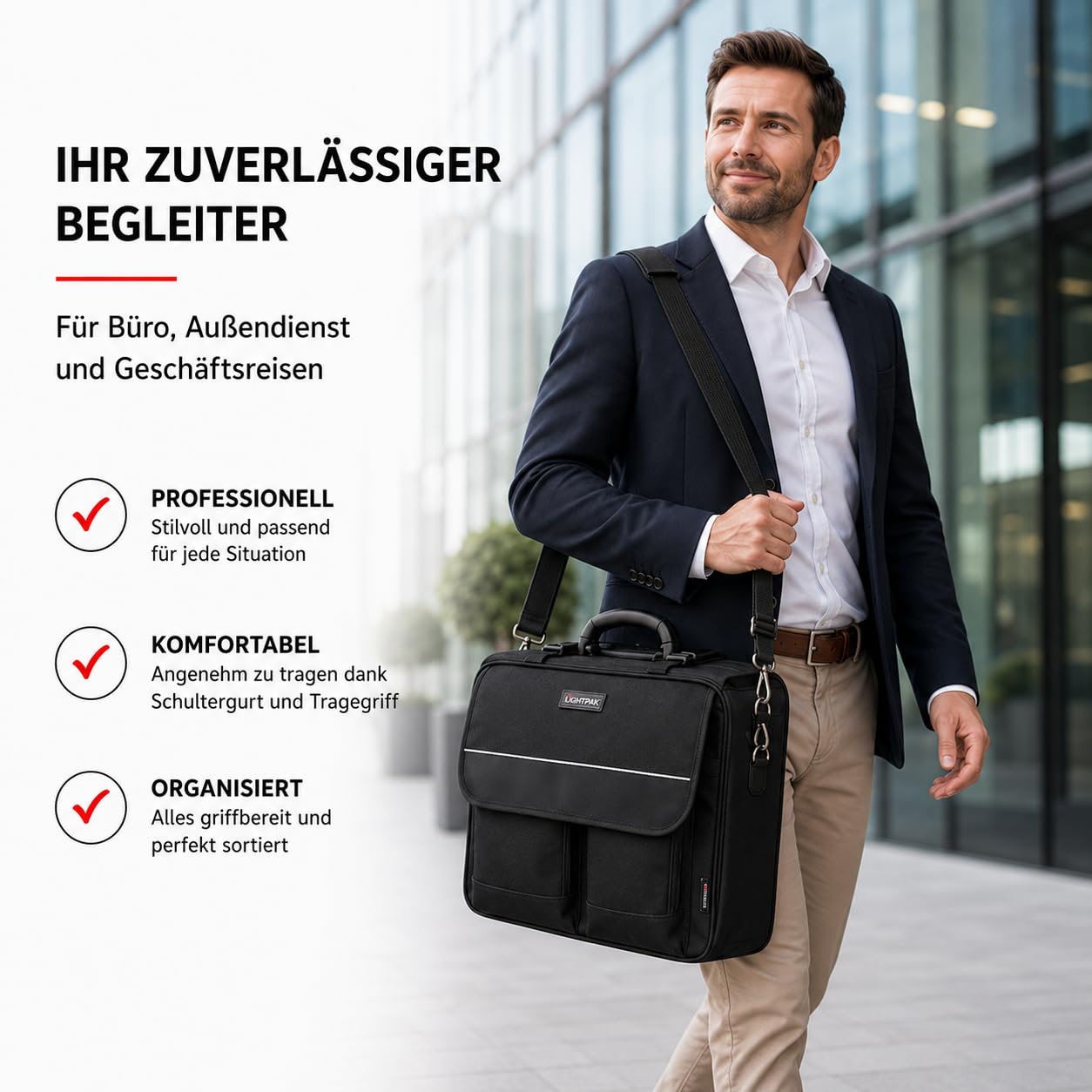 Koffer 46008 - The Flight Pilotenkoffer, aus Polyester, Schwarz 45 x 34 x 20 cm, 11,5 liters 10100194