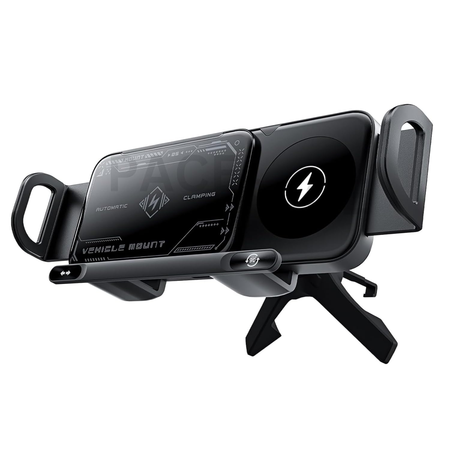 One Touch 2-in-1 Premium Rotating Mobile Phone/Pad Holder, 15W Wireless Charger for Car, Super Stable Sturdy Car Air-Vent Mount for Smartphone/Pad/Foldable Phone, Rechargeable 15-Day Battery.-picture-44