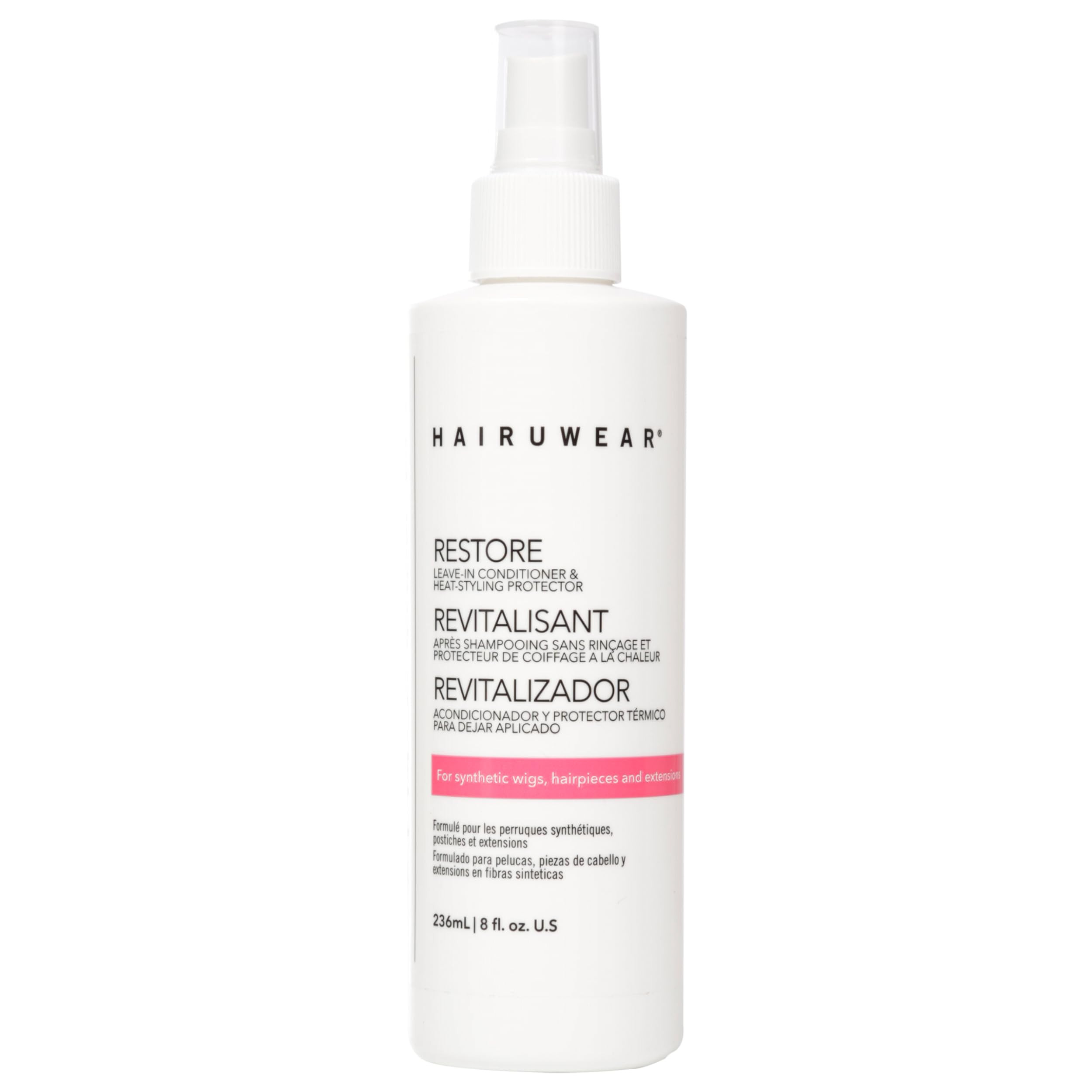 HairUWear "Restore" Leave in Conditioner & Heat Styler Protector for Wigs & Hair Extensions 8 oz.