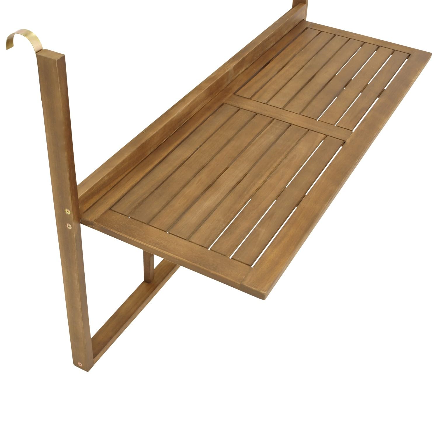 DEGAMO Balkonhängetisch 120x40cm klappbar, Grosse Ausführung, Akazienholz, FSC®-Zertifiziert Braun