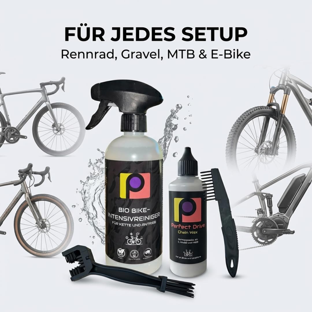 Perfect Drive Chain Wax – Öl zu Wachs Starter Set | Antriebsreiniger + Performance Flüssigwachs