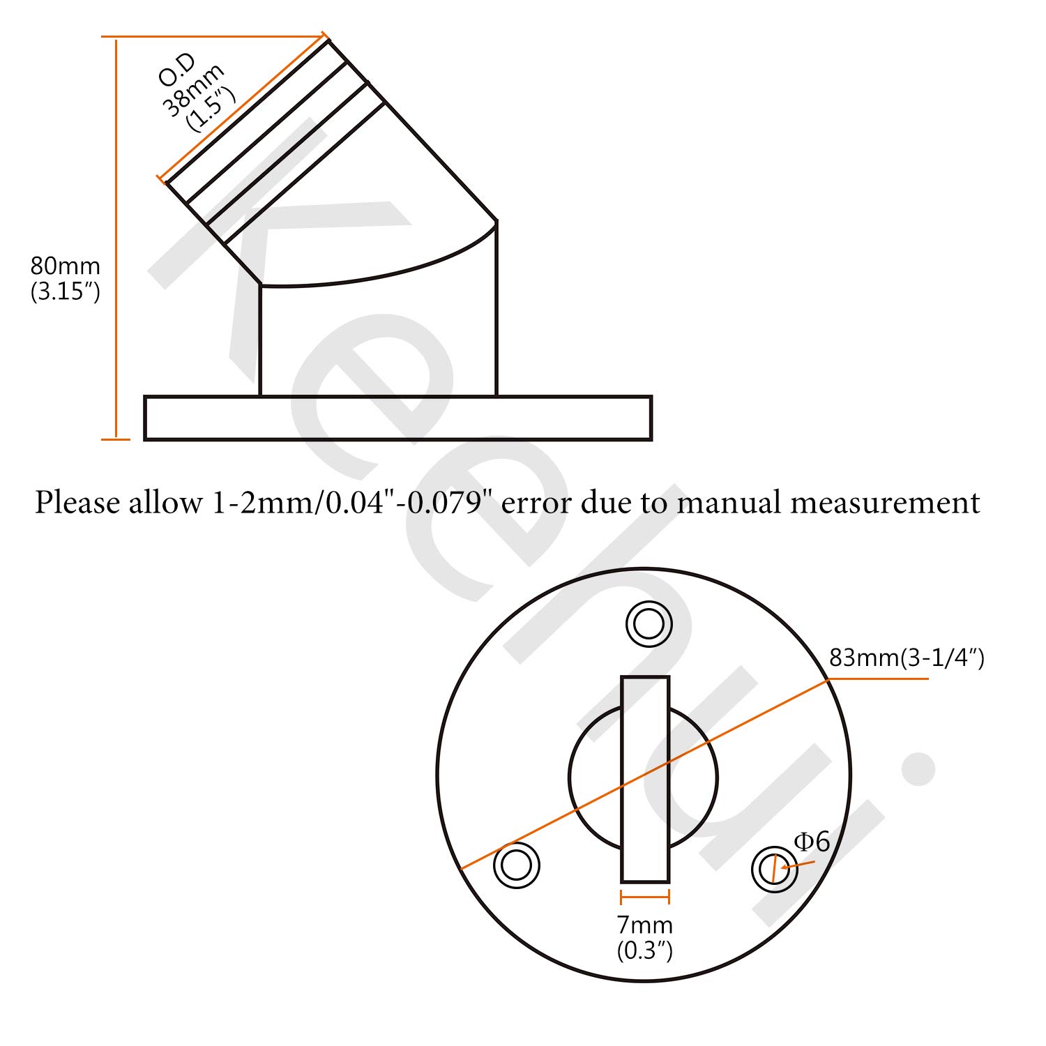 Moeller 021002-225 Drain Tubes, Aluminum, 2-1/4 x 1