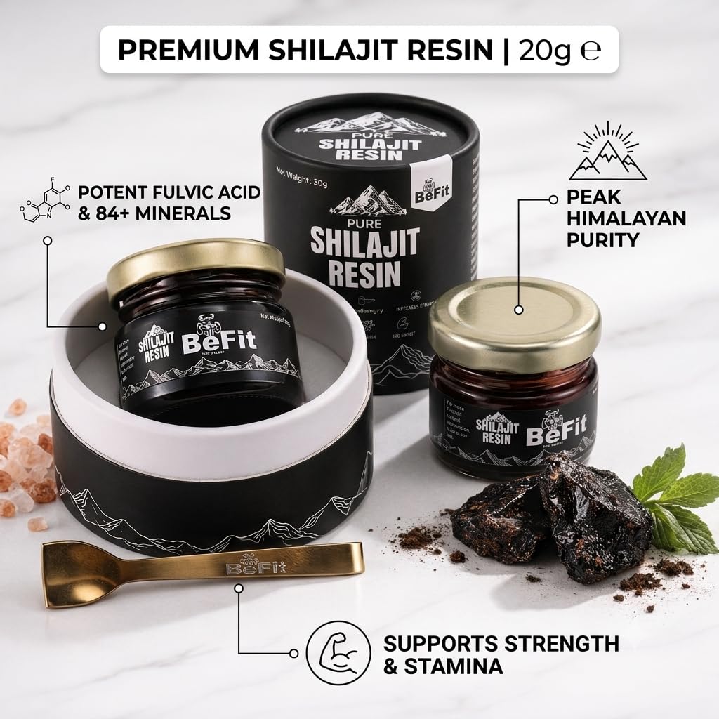 BeFit Himalayan Pure Shilajit Resin 20g | 75% Fulvic Acid | Lab Tested for Purity | Strenght Energy & Stamina | 66 Servings — Amazon image 6