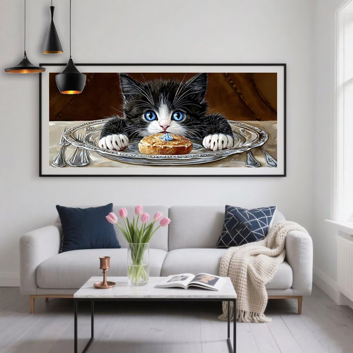 Diamond Painting Erwachsene Groß XXL 60x160cm, Diamond Painting Katze -1060