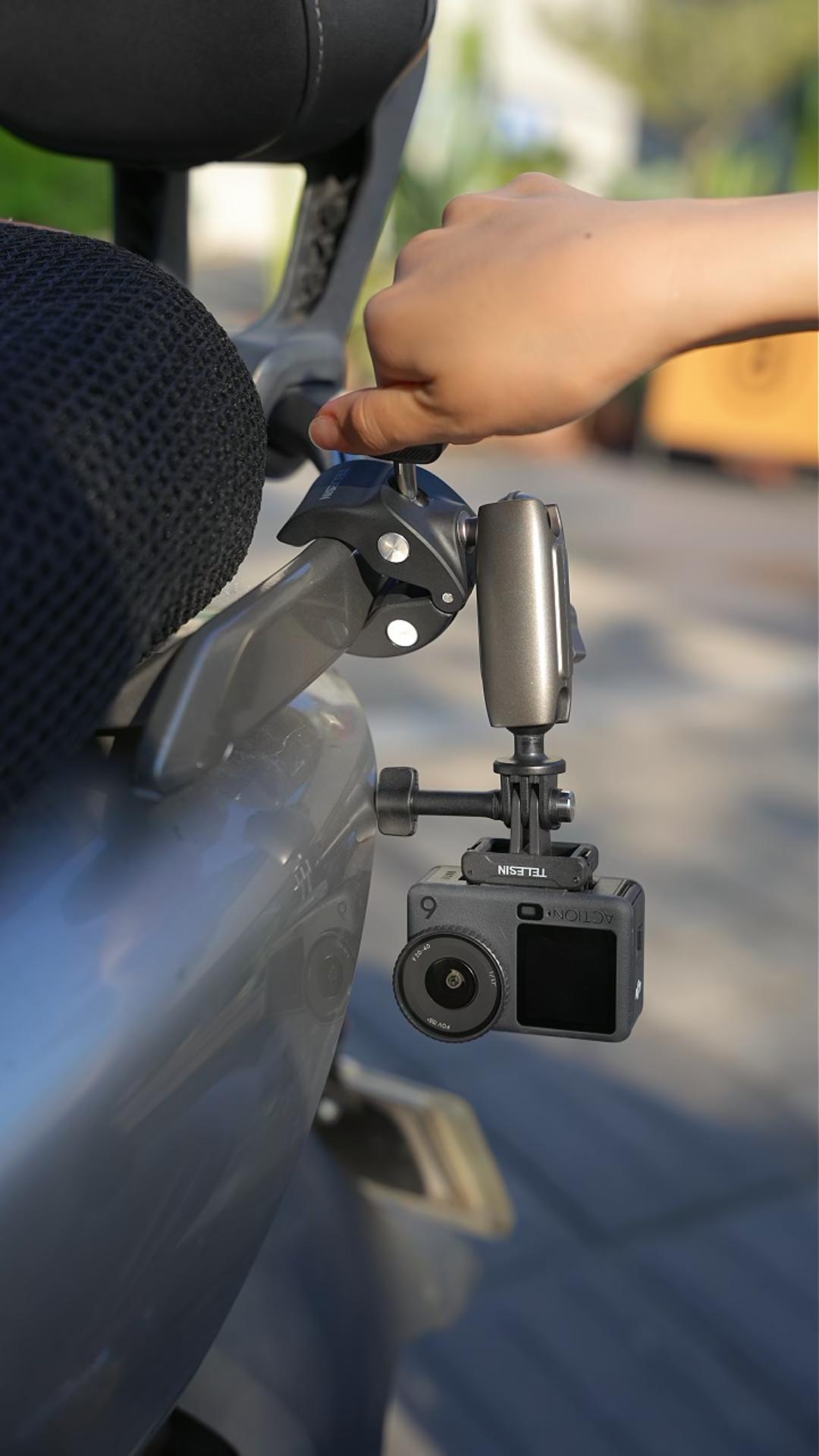 Amazon | TELESIN カメラマウント バイク 自転車 多機能カメラクランプ