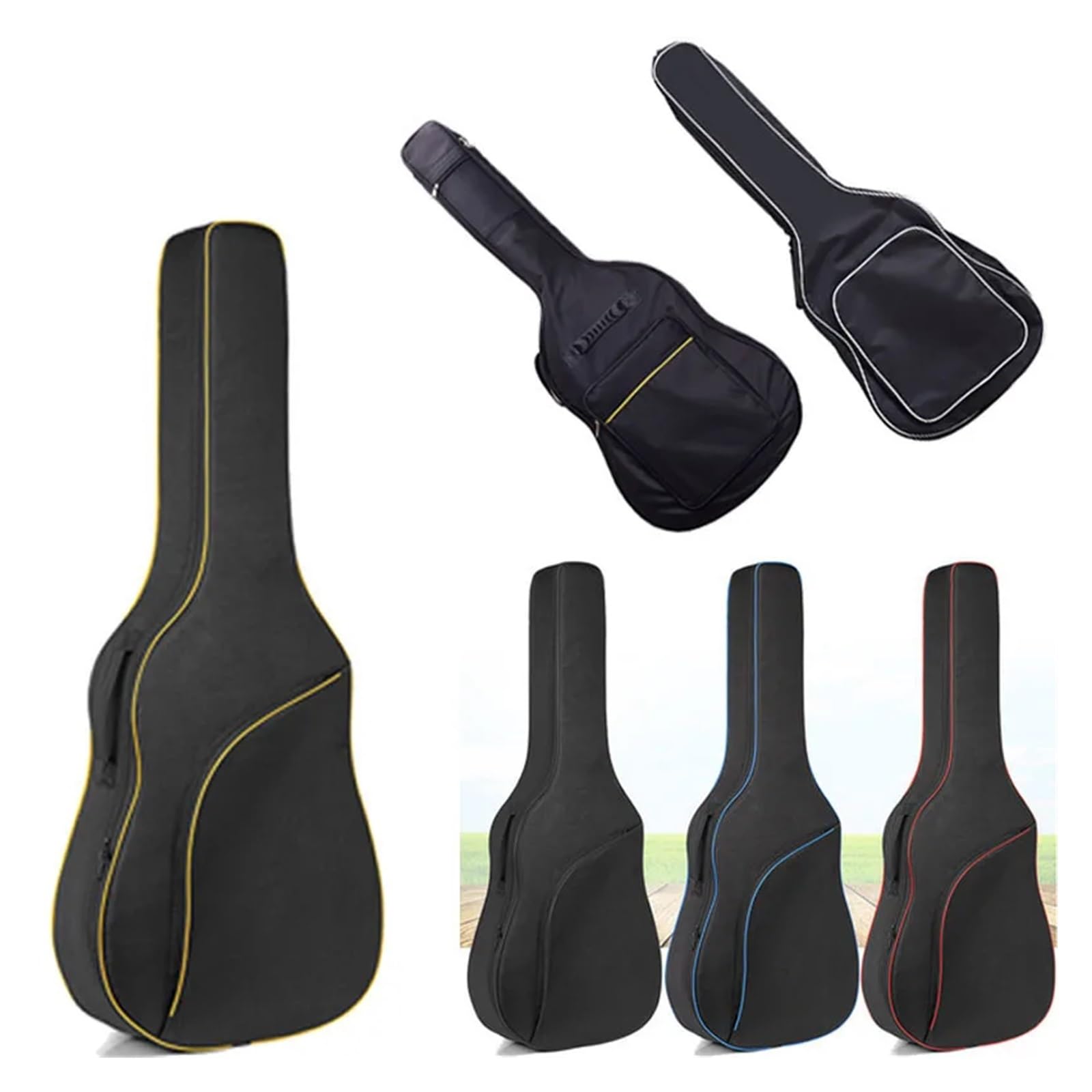 Funda para Guitarra Bolsa de Guitarra, Mochila Impermeable de algodón Grueso, clásica, Folk, 40/41 Pulgadas(Color 06)